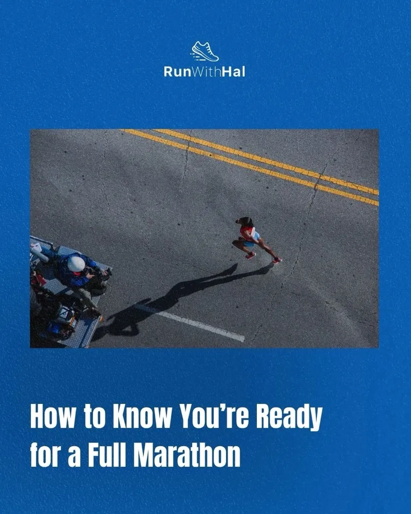 A lone runner on a road seen from above: “How to Know You’re Ready for a Full Marathon.”